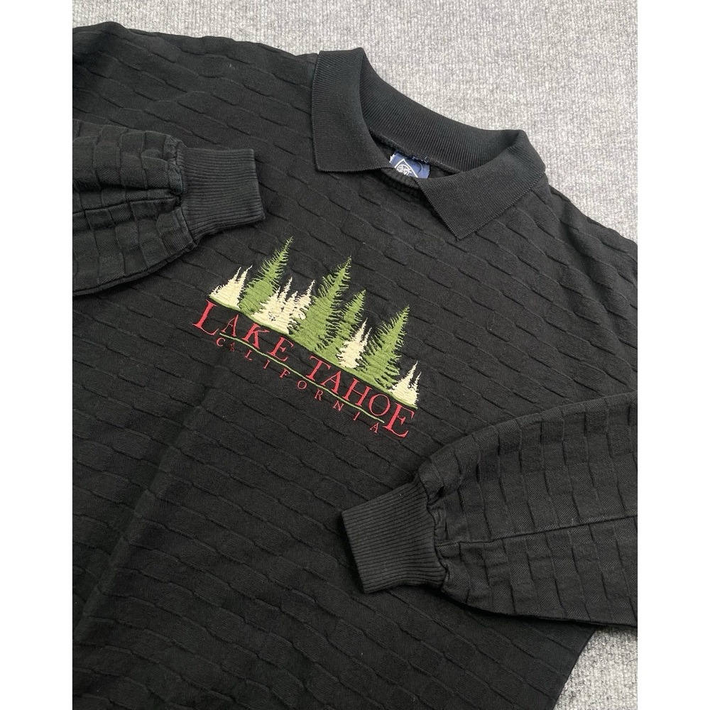 Vintage Wek The World Pullover Sweater Mens 2 (XL) Textured Lake Tahoe USA‎